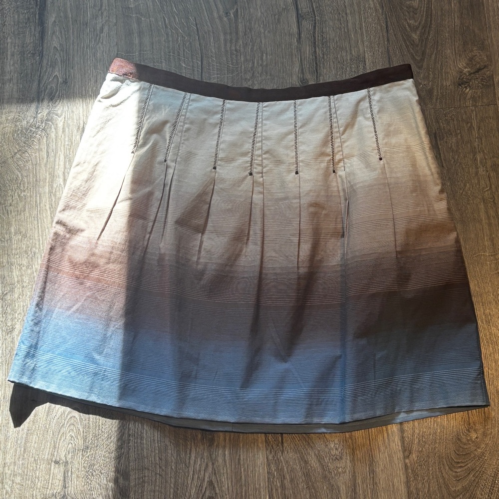 Liz Claiborne Brown and Blue A-Line Skirt